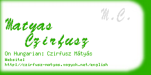 matyas czirfusz business card