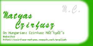 matyas czirfusz business card